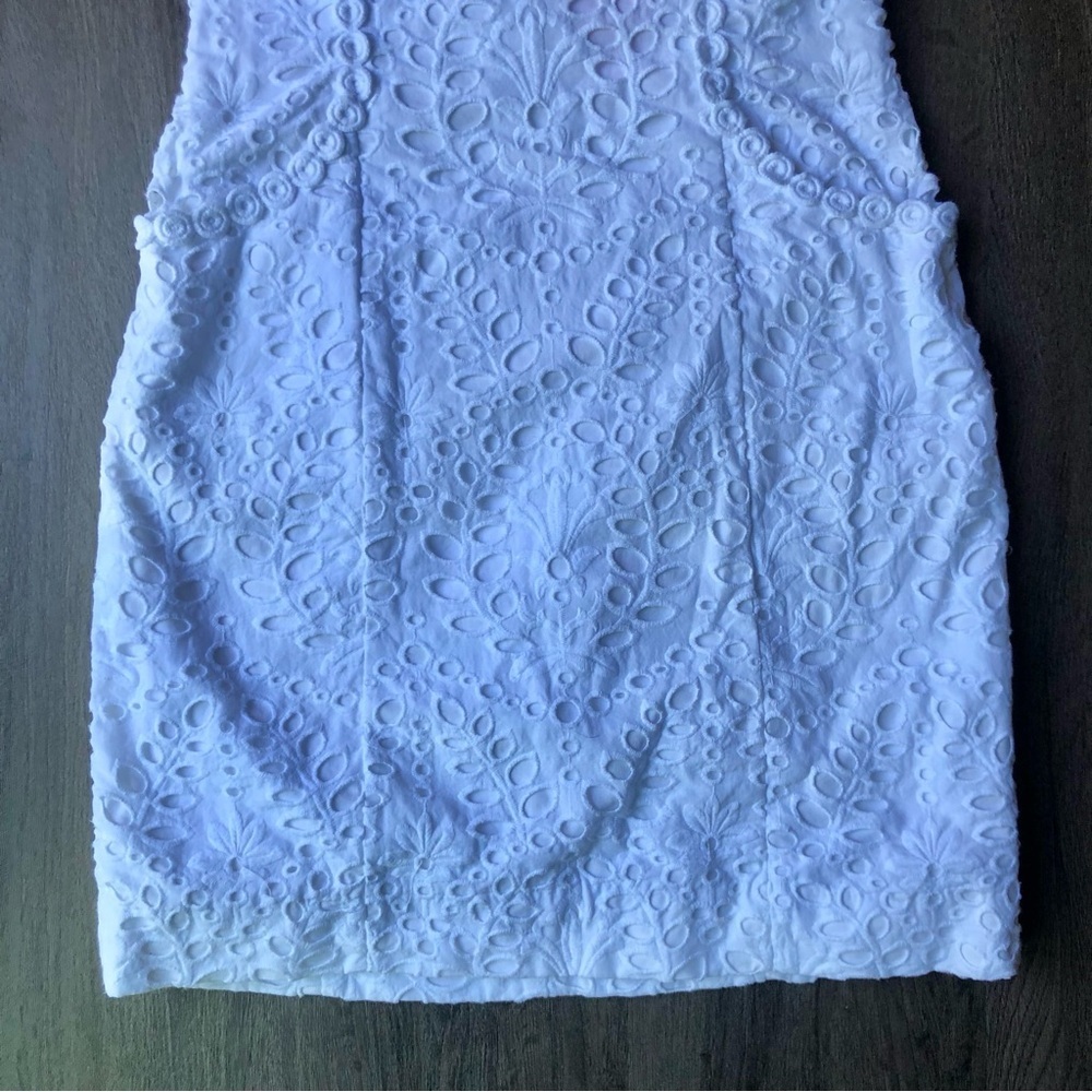 Lilly Pulitzer Shelli Eyelet Mini Dress Womens 0 White Cotton Resort Tropical - Picture 5 of 14